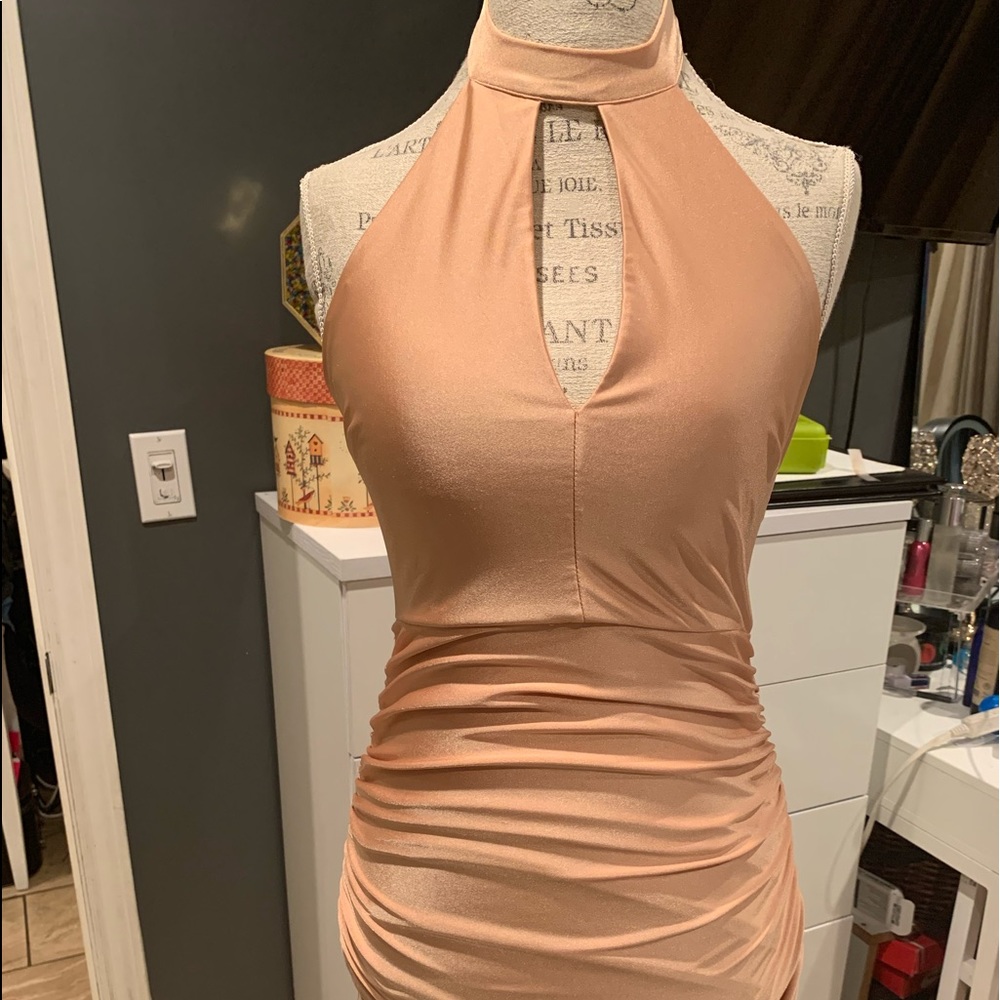 Forever 21 Rose Gold Halter Dress